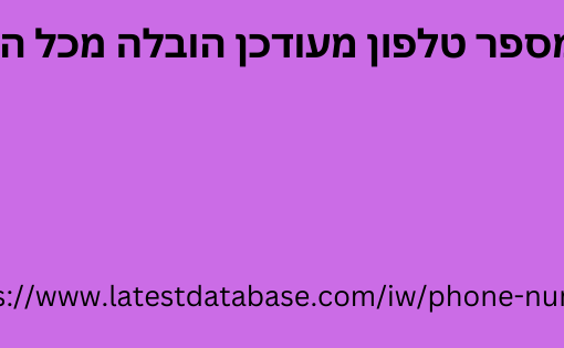 2024 מספר טלפון מעודכן הובלה מכל העולם